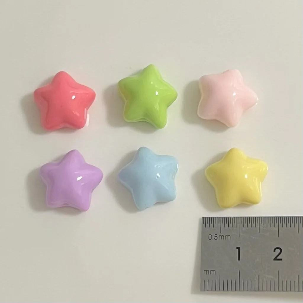 5pcs miniso colorful star cartoon series cartoon resin flatback cabochons diy crafts materials jewelry making charms