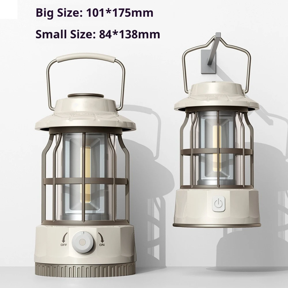 New Retro Camping Lantern Portable USB-C Rechargeable Outdoor Tent Light Gift for Camper