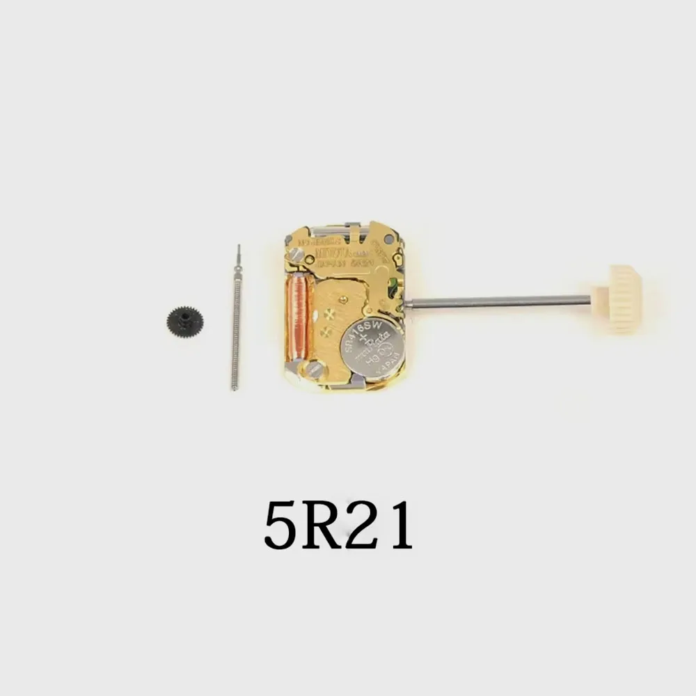 Nuevo movimiento auténtico japonés 5R21, piezas de movimiento de reloj con movimiento de cuarzo de dos manos