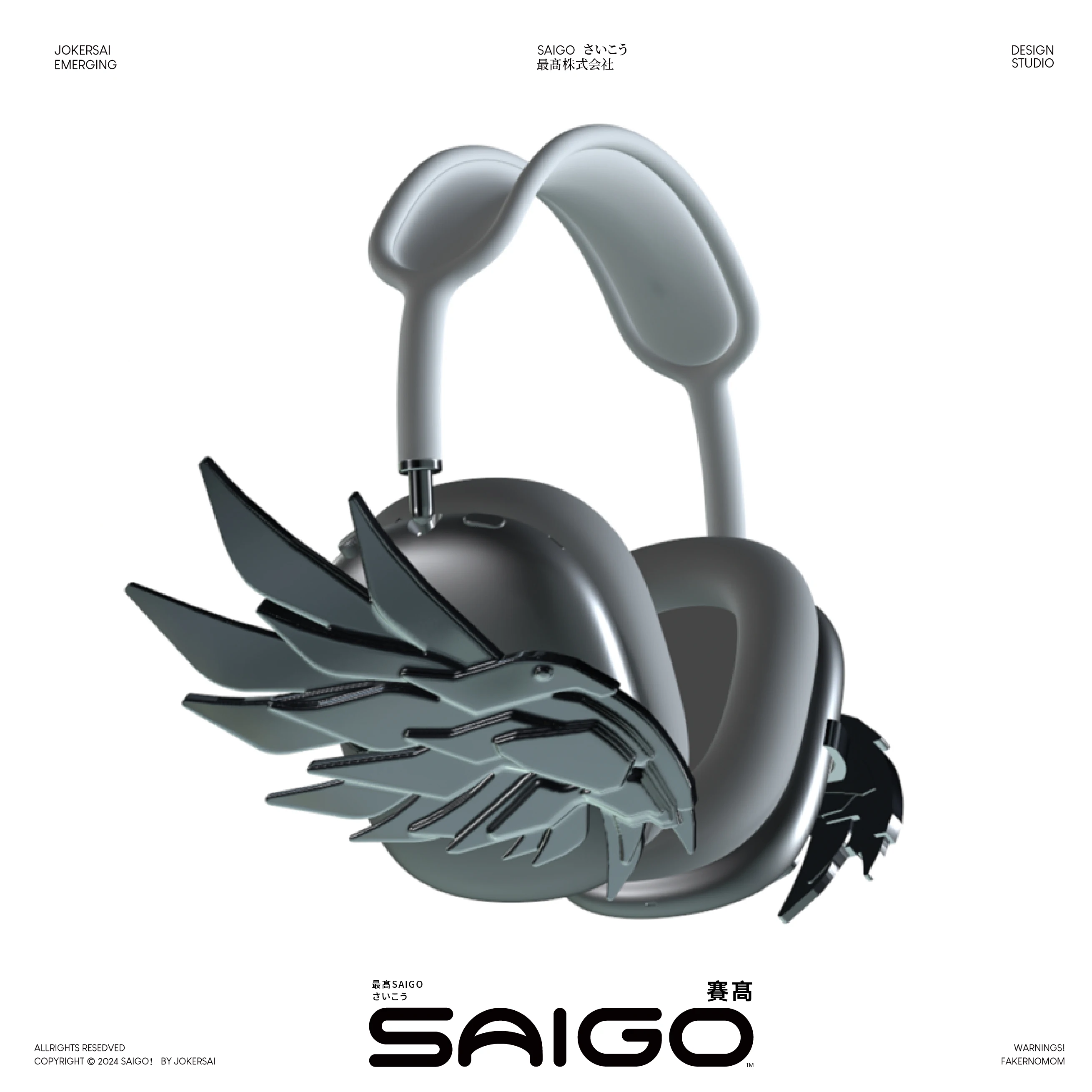 SAIGO Airpods Max Hülle Y2k Custom Mech Wing Angel Kopfhörer Dekoration Hülle Kopfhörer Cover Airpods Max Replika Zubehör