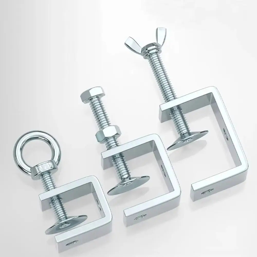 1Pcs Multiple Head Shapes U Clamp Galvanized Carbon Steel Open Height 20-130MM C-Type Clip Fixed Fixture Thickened