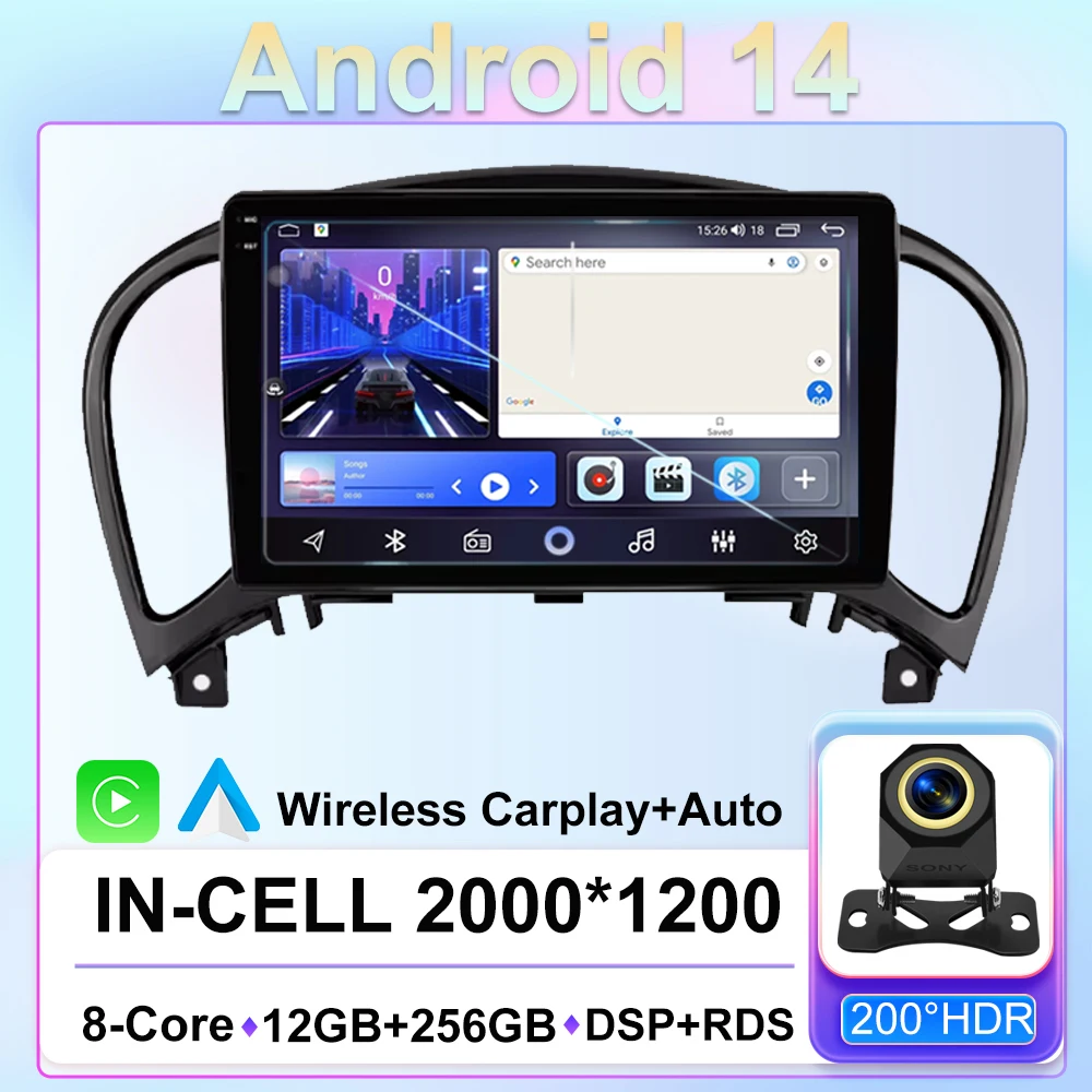 

Android 14 Car For Nissan Juke YF15 2010 - 2014 Multimedia Radio Video Player Stereo GPS Navigation CPU HDR QLED Screen Dash Cam