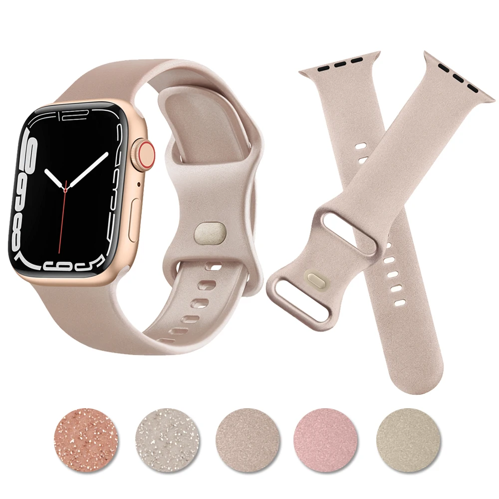 Soft TPU Band For Apple Watch Ultra 49mm 8 7 41mm 45mm Strap Bling Wristband For iWatch 6 5 4 3 2 1 SE 38mm 42mm 40mm 44mm Band