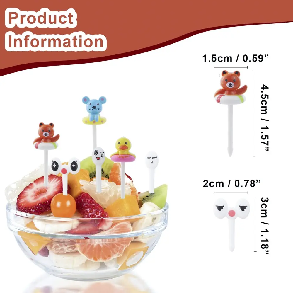 Children\'s food selection cute cartoon Japanese fruit fork reusable mini toothpick lunch accessories and party supplies