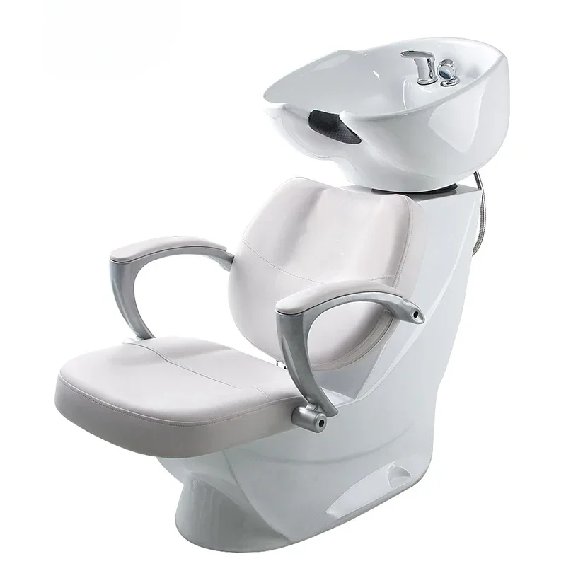 Professionals Shampoo Chair Luxury White Shampoo Chair Basin Stylish Lavacabezas Peluqueria Profesional Muebles Salon Furniture