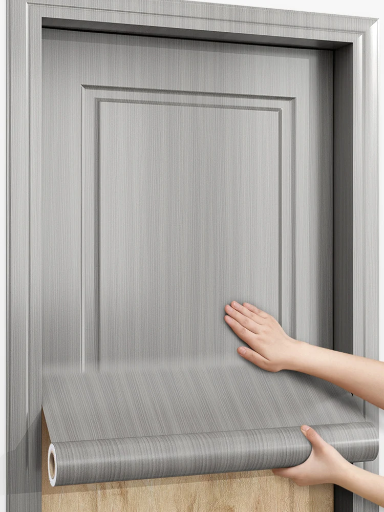 Refurbish Door Sticker Self Adhesive Wooden Door Wallpaper Old Door Transformation Color Film Door Frame Wood Grain Sticker