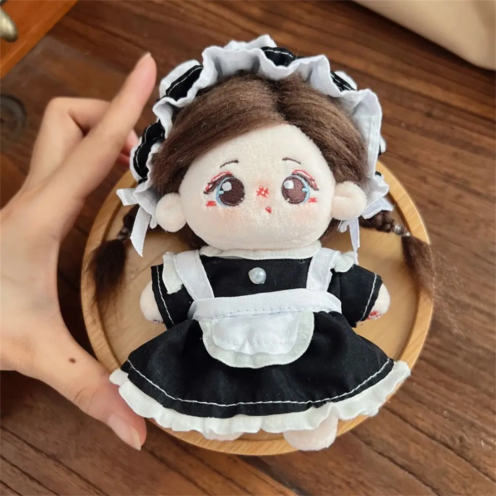 Maid Costume 10cm Doll Dress Camellia Multicolor Plush Dolls Cartoon Skirt Skirt Lace Cotton Dolls Halter Dress Idol Star Doll