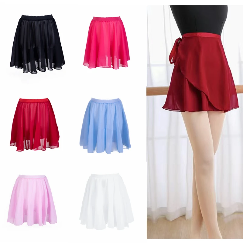 Colours Ballet Skirt Girls Toddler Kids Dance Chiffon Skirt Elastic Waist Short Dance Skirt for Girls Tutu Skirt for Ballet