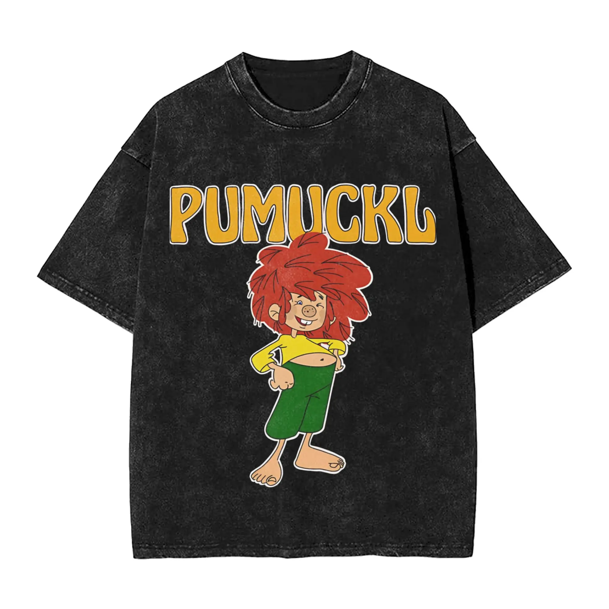 

Meister Eder und sein Pumuckl T Shirts Hip Hop Washed Short Sleeve Harajuku T-Shirt Casual Men Women Streetwear Summer Tees