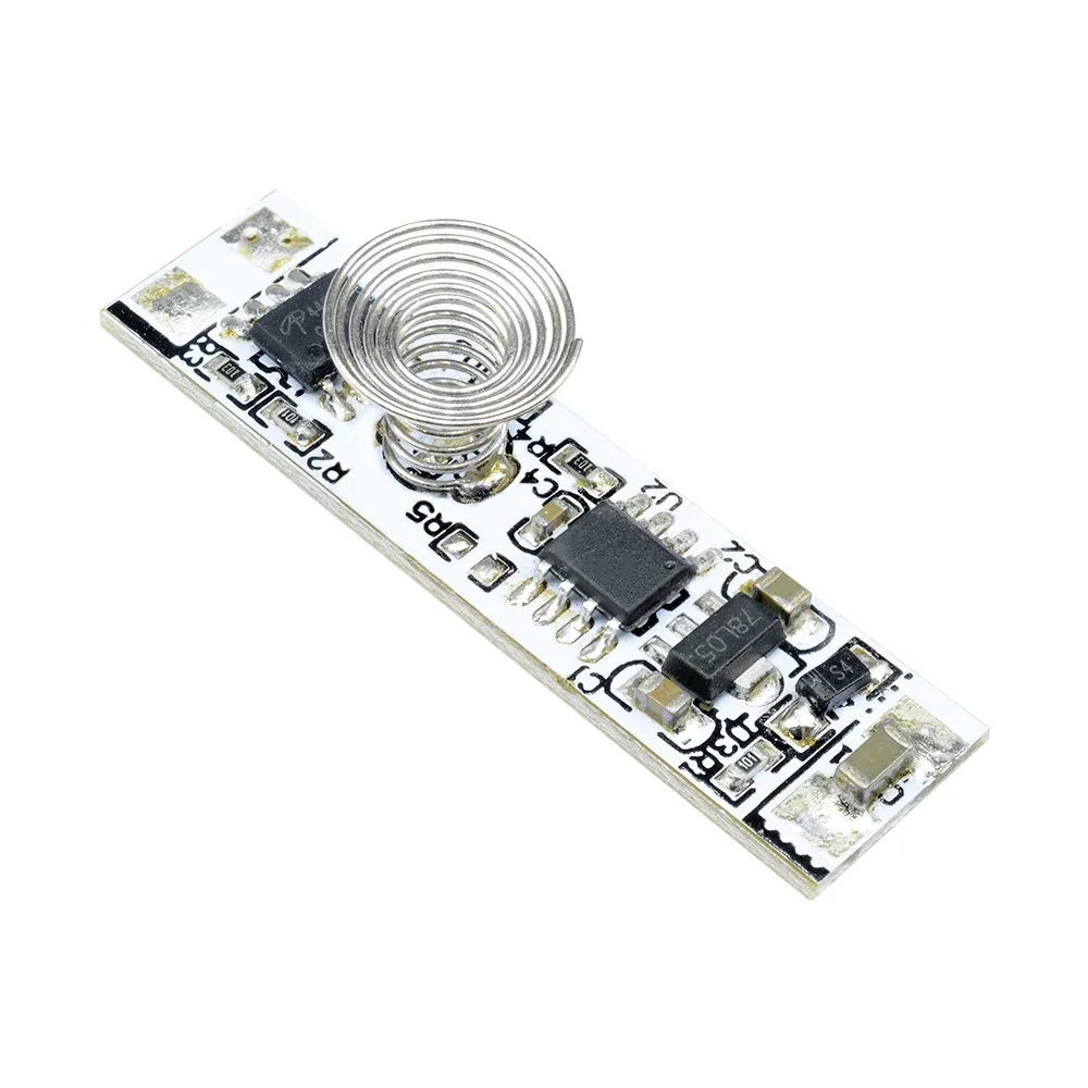 DC 12V Capacitive Touch Sensor Switch Coil Spring Switch LED Dimmer Control Switch 9-24V 30W 3A for Smart Home LED Light Strip