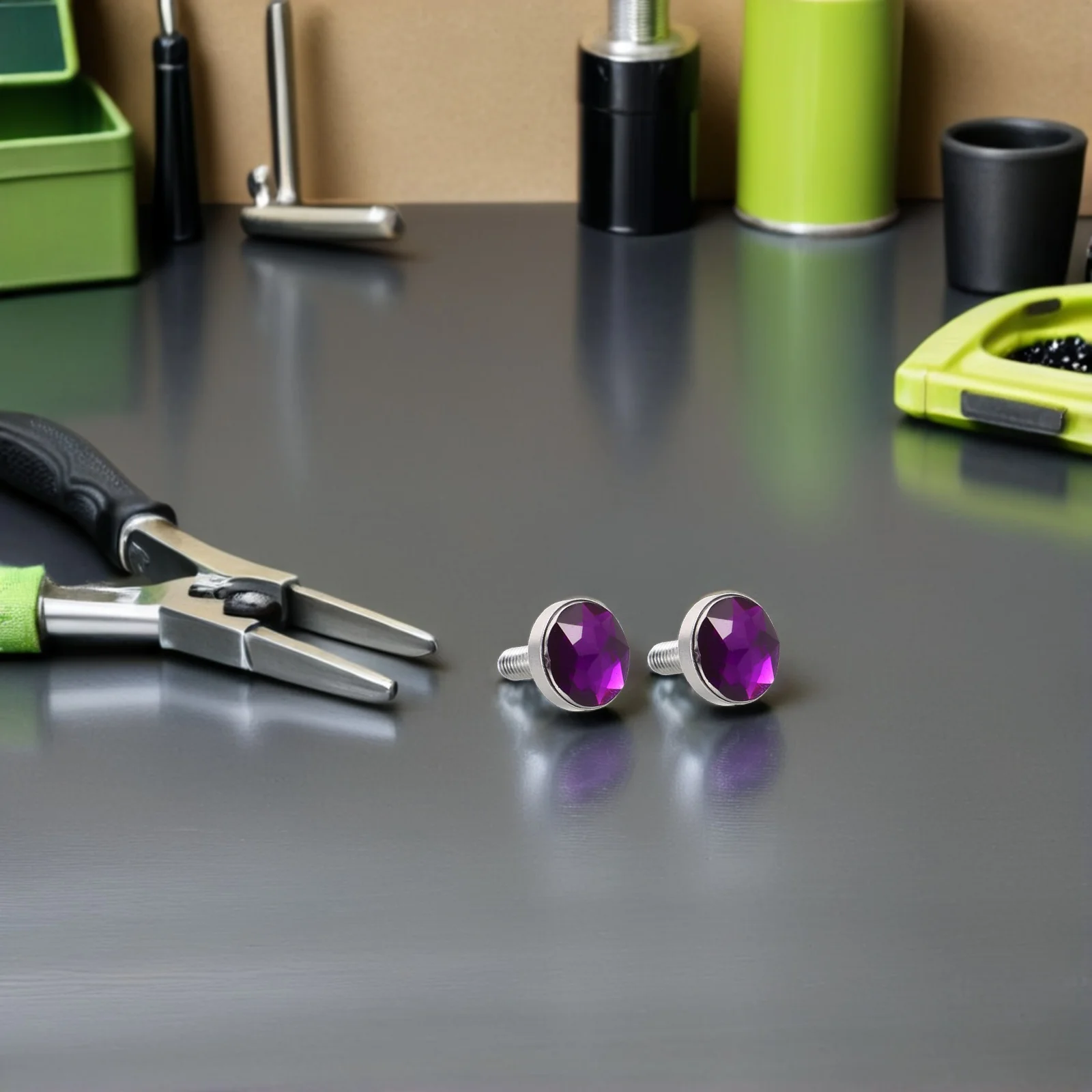 4 Pezzi Viti per Targa Moto M6 Viola, Bulloni per Fissaggio Targa, Hardware di Montaggio Resistente, Viti Decorative Cool