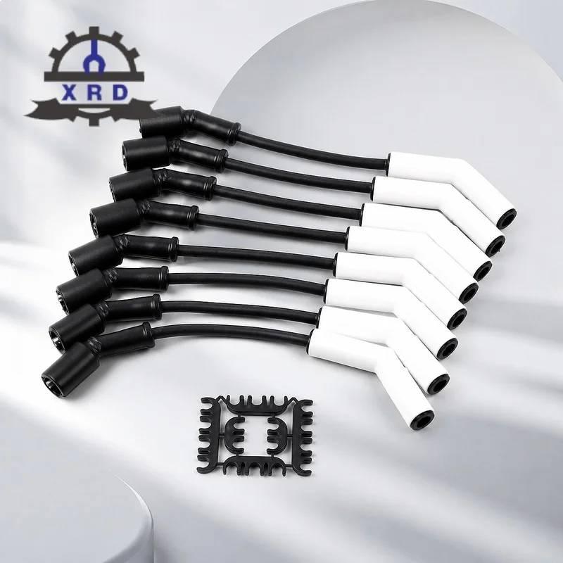 8Pcs 9070C Engines Repairing Car Parts Extreme Wire Kit Silicone Spark Plug Wire Sleeve Kit for GM LS/LT Gen LS2 LS3 LS4 LS7