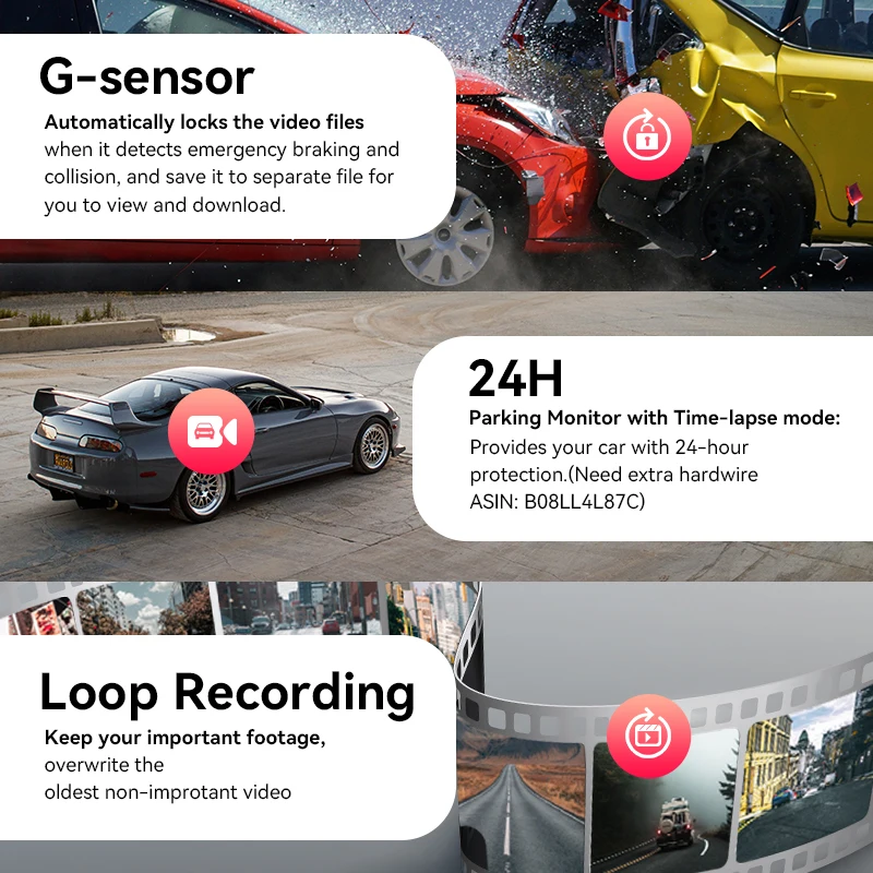 DDPAI Dash Cam Z50 Front and Rear 4K, Cam Car Camera with 2160P Front +1080P Rear, Built-in WiFi GPS, Dual Dash Camera for Cars