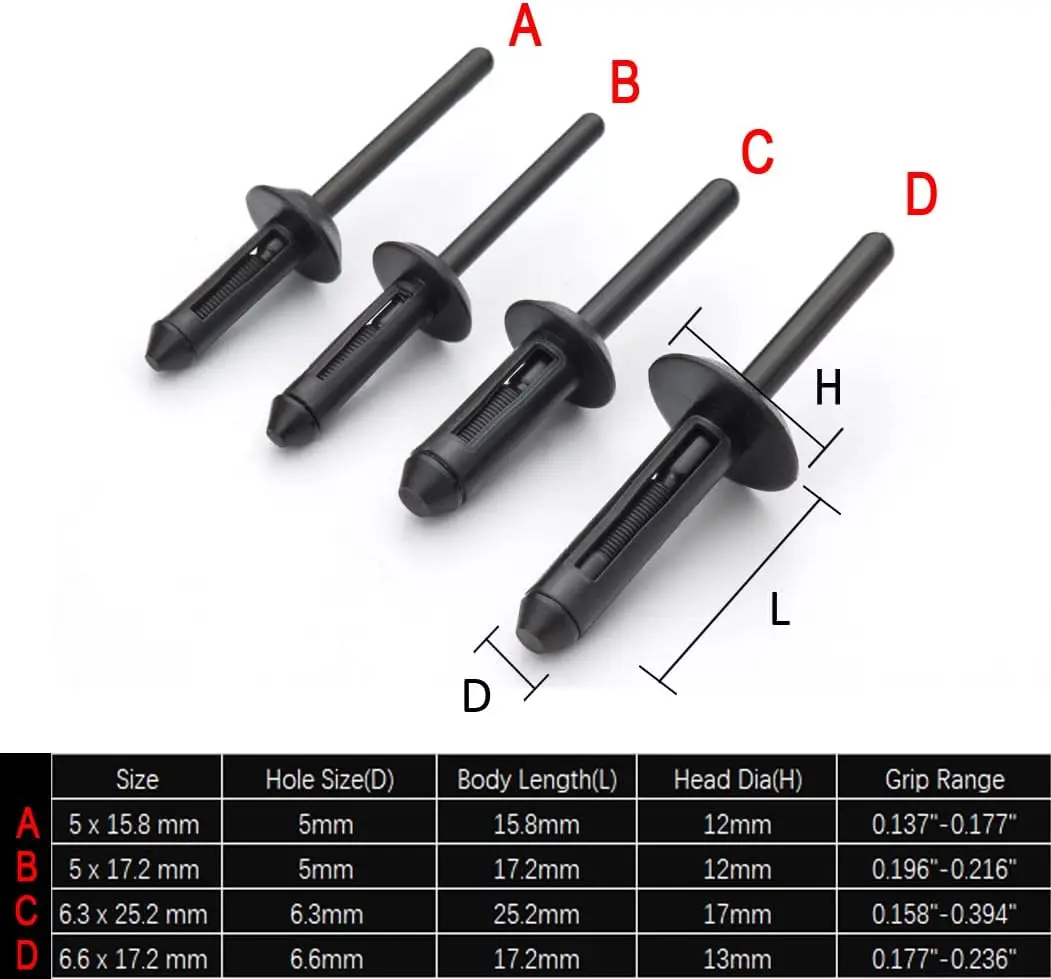 Tools 90∘Angle Plastic Rivet Hand Gun Kit One Hand Operation w/ 40 Sample Poly Rivets