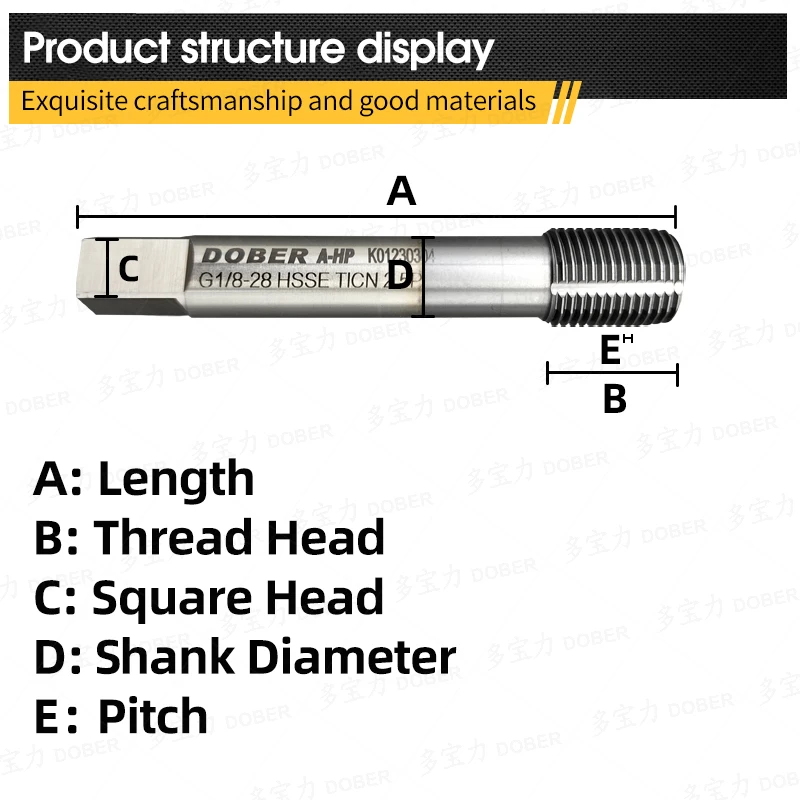 Imagem -04 - Dober-extrudado Tap para Tubo Reto Hss Espiral Reta Fluted Screw Thread Tap Squeezing Threading Machine Tools 1pc