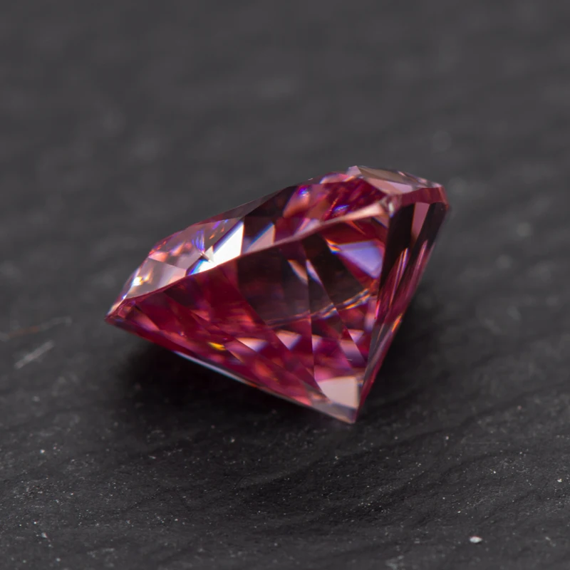 Moissanite Stone Heart Shape Pink Color Extremely Shiny Charms Gemstone DIY Ring Necklace Earrings Main Materials Certificate