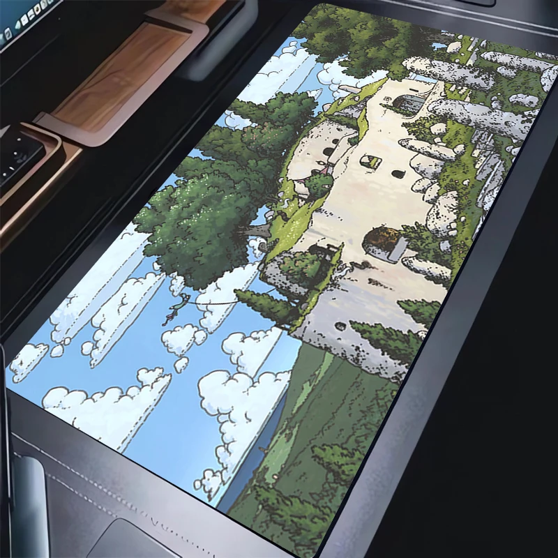 

Rubber Mouse Pad Gaming Mousepad Cartoon Wizard Extended Desktop Mat PC Accessories Keyboard Pad Computer Green Plants Table Pad