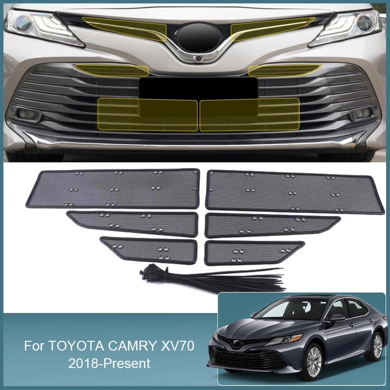 

Stainless Steel Car Insect Screening Mesh Front Grille Insert Net Styling For Toyota Camry XV70 2018-2025 Auto Accessories