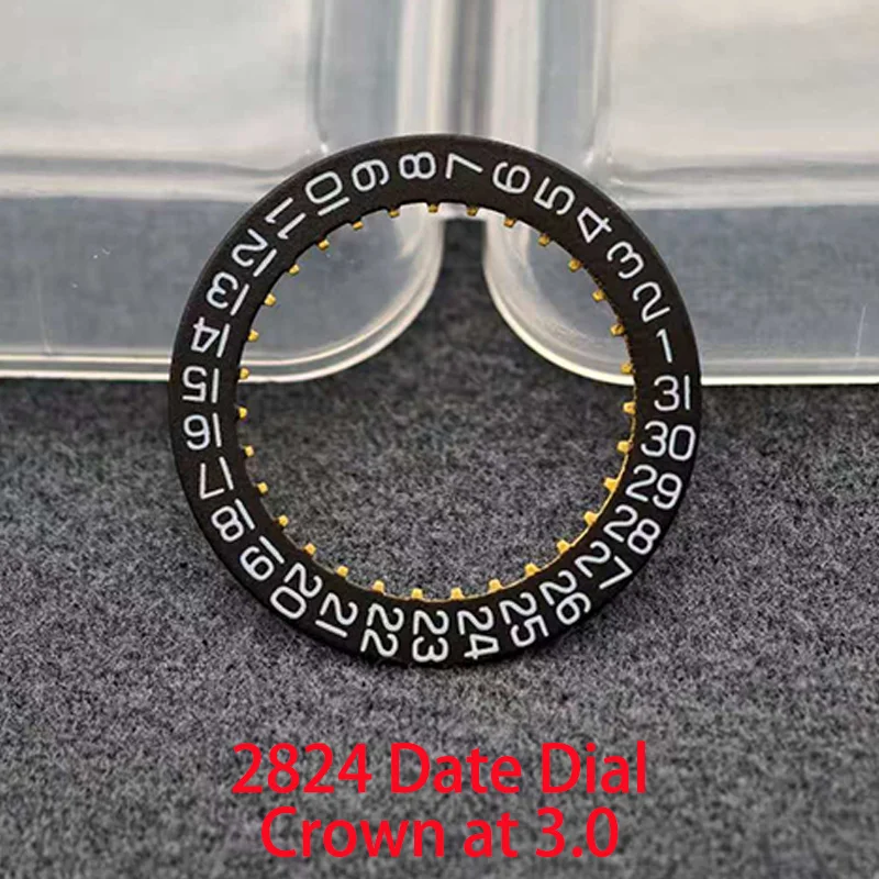 ETA 2824 Movement Date Wheel Dial For 2824 Automatic Mechanical Movement Day Date at 3.0/6.0 Crown at 3.0 White,Gold,Black Wheel