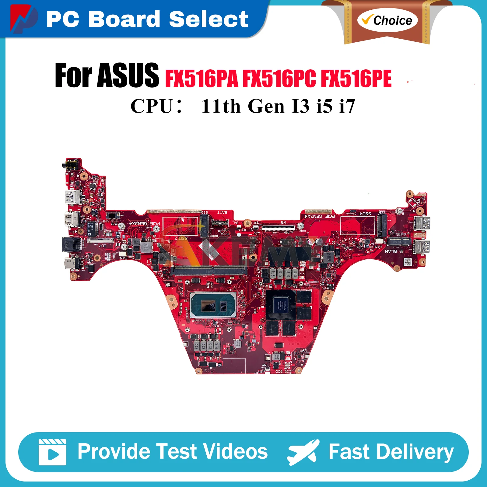 FX516PC Laptop Motherboard For ASUS TUF516PC TUF516PE FX516PE FX516 FX516P FX516PM FX516PR Mainboard W/ 11th Gen I5 I7 CPU