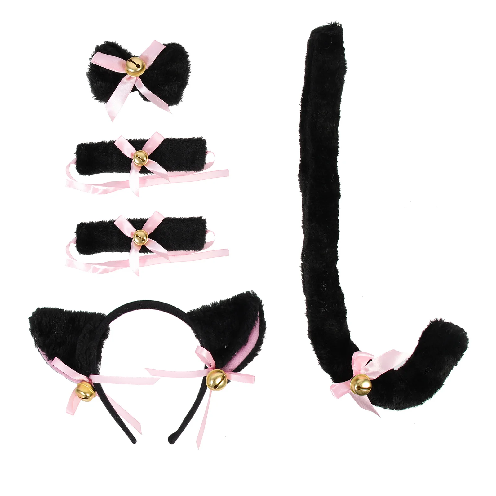 Zestaw Uszy Zwierzęcia Opaska na Głowę i Ogon Kostium dla Dzieci Rekwizyt Dekoracyjny na Urodziny Boże Narodzenie Cosplay Festiwal Opaski do Włosów Ozdobne
