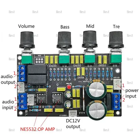OPA2604 NE5532 오디오 보드 액세서리로 스피커 톤 프리앰프를 교체하세요