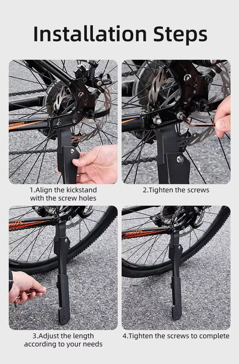 ESLNF Fahrradzubehör Fahrradständer aus bruchsicherer Aluminiumlegierung, verstellbare Länge, anwendbar für Fahrräder – Detail 10