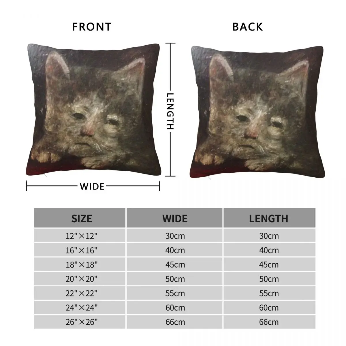 Renaissance Medieval Cat Square Pillowcase Polyester Linen Velvet Pattern Zip Decor Pillow Case Sofa Seater Cushion Cover 45x45