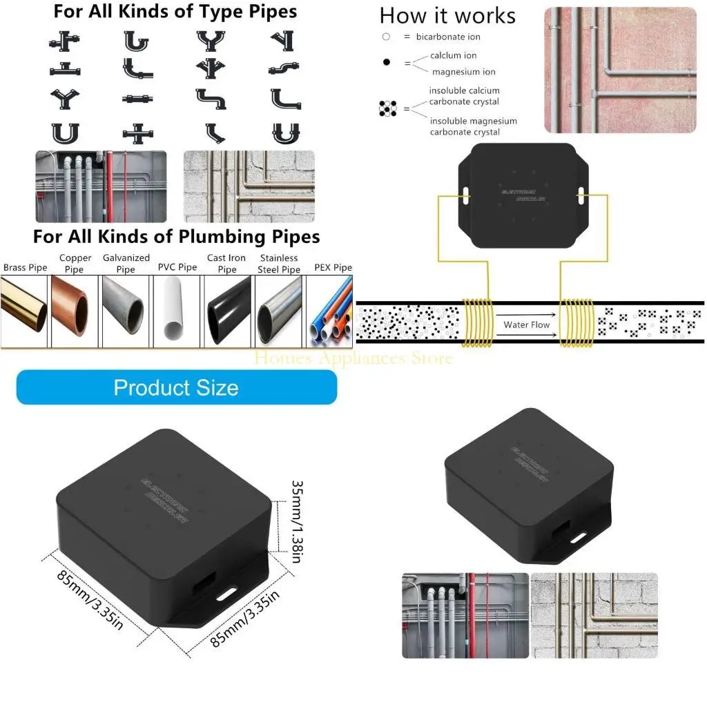 

D0AB Electronic Water Descaler System ABS Texture for House Hard Water Conditioning