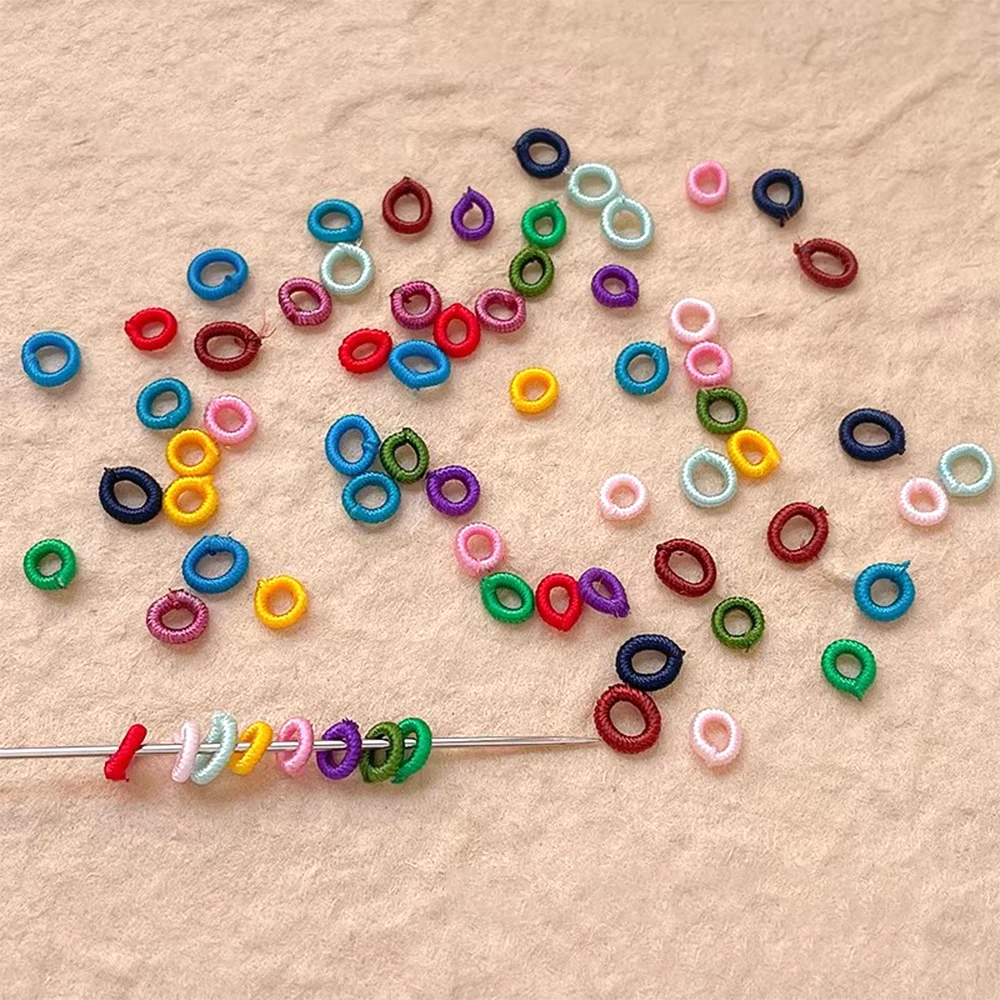 100 Pieces Colorful Positioning Circle Winding Loop Buckle DIY Jewelry Making Necklace, Bracelet, Clothing Accessory Materials