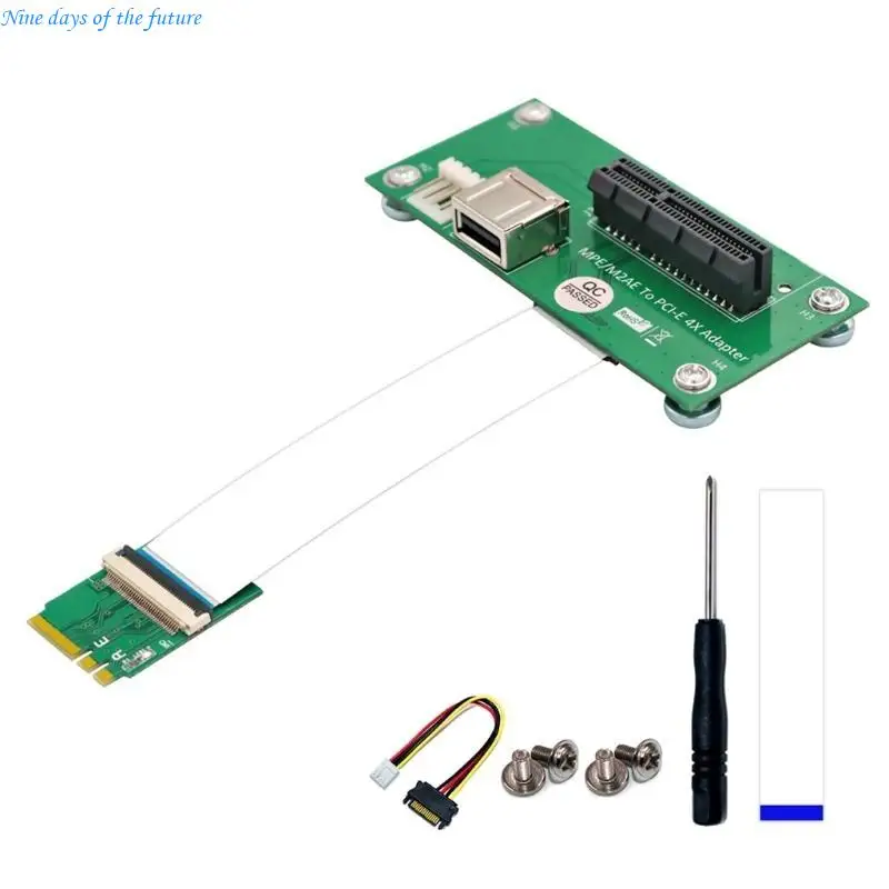 NGFF M.2 to PCIExpress Slot 4Pin Power Adapter Board with USB2.0 Extension E65A