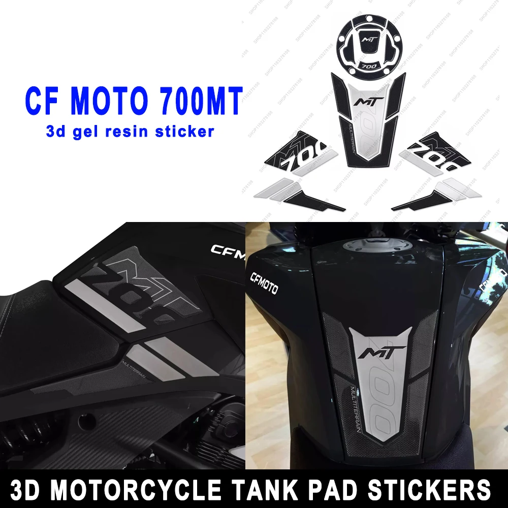 

New 700MT Sticker Motorcycle Accessories 3D Epoxy Resin Sticker kit For Cf Moto 700MT MT 700 2023 2024 Non-slip Tank Pad Sticker