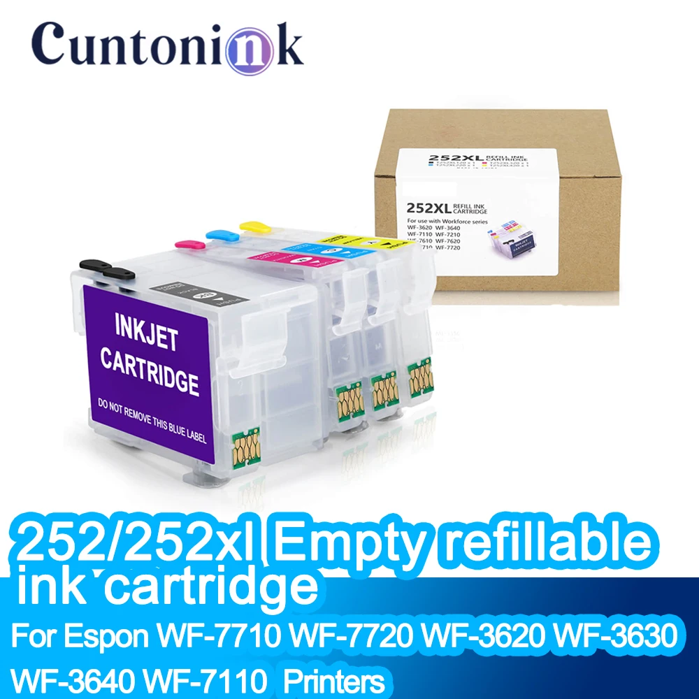 T2521-T2524 Empty refillable ink cartridge withauto reset chips for Epson WF-7710 WF-7720 WF-3620WF-3630 WF-3640 WF-7110 WF-7210
