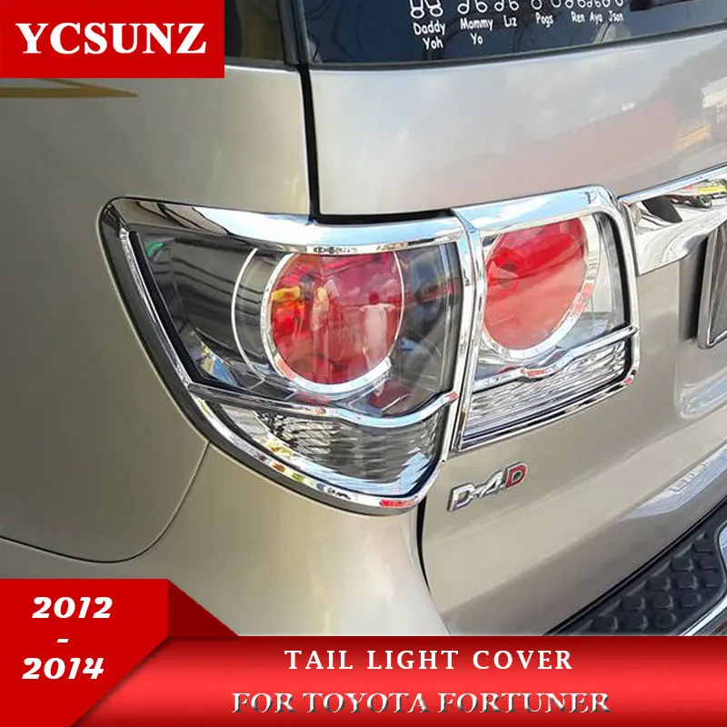 

ABS Chrome Black Tail Light Cover For Toyota Fortuner Hilux Sw4 2012 2013 2014 Rear lamp Car Styling Ycsunz