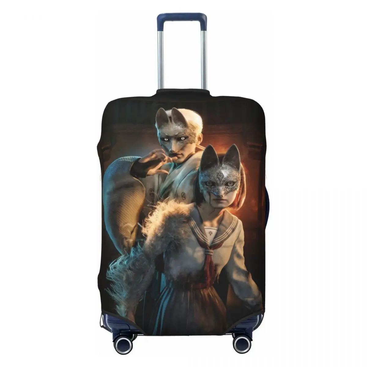 Silent Hill F Hinako Shimizu & Fox Mask Suitcase Cover Business Protector Vacation Elastic Luggage Supplies