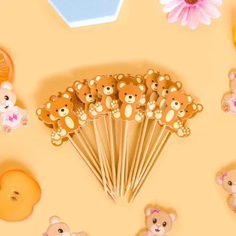 Украшения на стену с днем рождения в виде медведя, баннер, бумажная тарелка, стаканчик, подарочные пакеты для детского праздника, украшения на первый день рождения медведя украшения для китайской чайной церемонии отзывы - №7