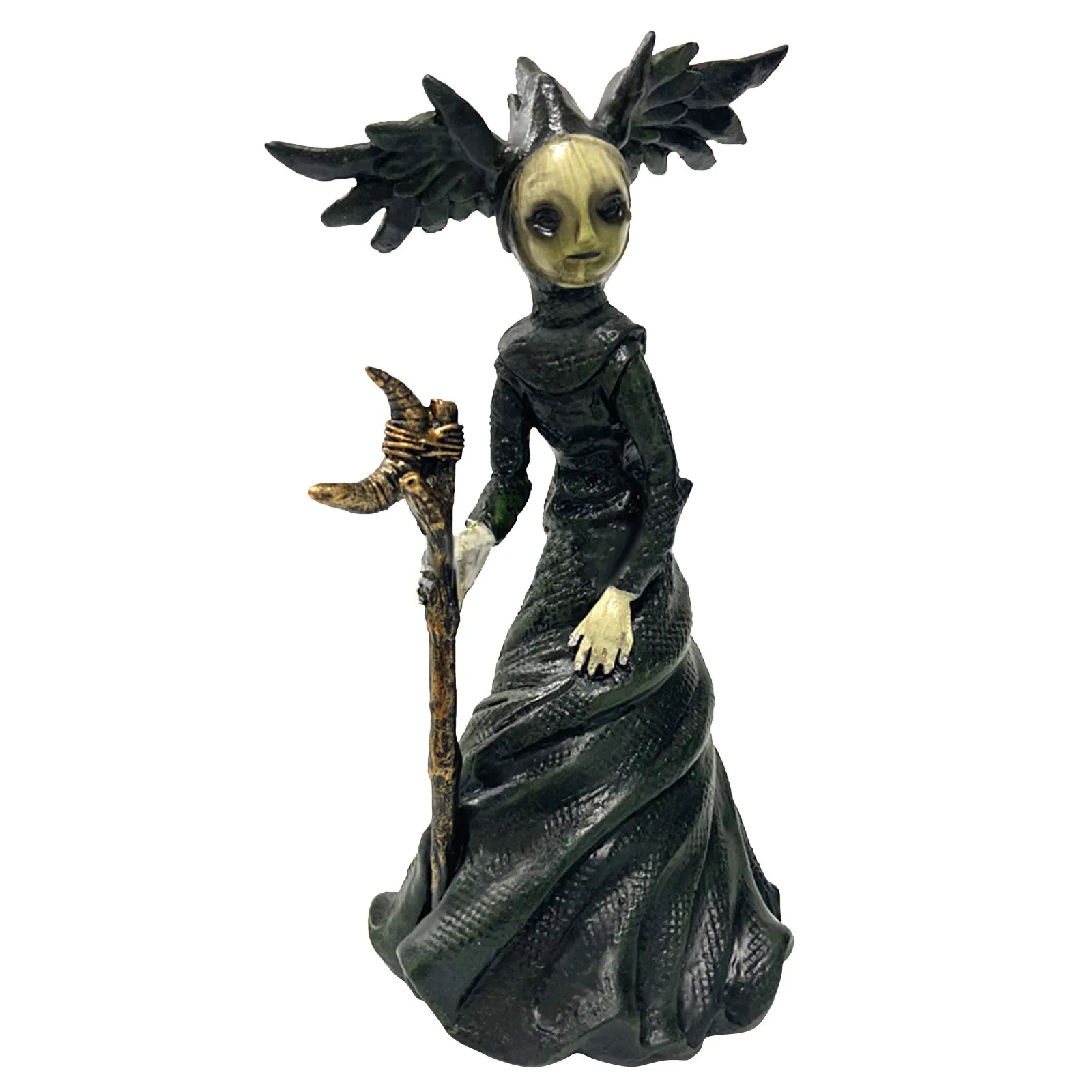 Halloween Witch Figurine Statue Resin Creepy Witch Sculptures Garden Decoration For Home Patio Yard Lawn Porch Garden Decoration