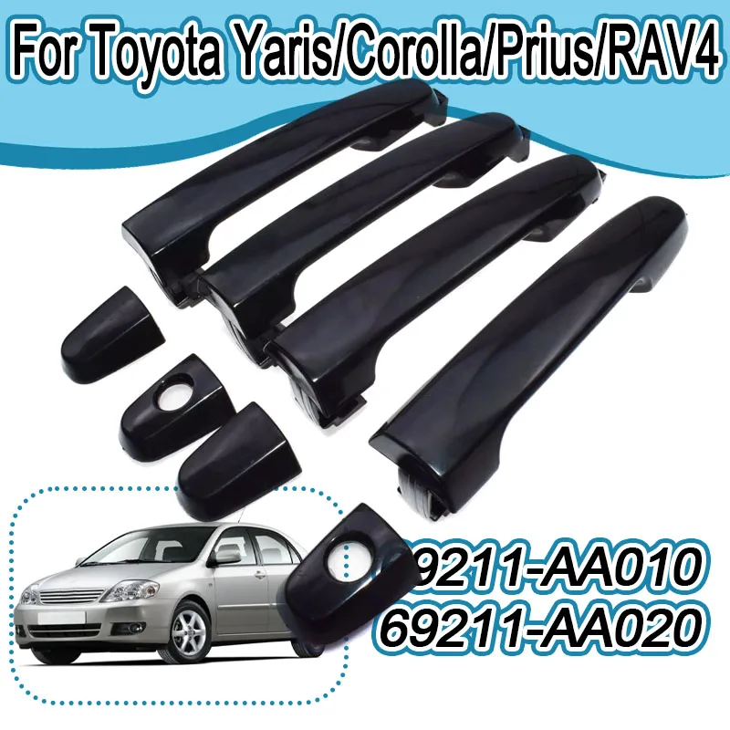 

For Toyota Yaris/Corolla/Prius/RAV4 Car Exterior Door Handle Black 69211-AA010 69211-AA020