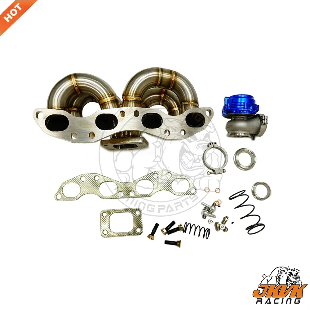 JKVK RACING 3.0mm Thick Steam Pipe 48mm OD T3 Top Mount Turbo Manifold+44mm wastegate SR20DET SR20 240SX S13 S14