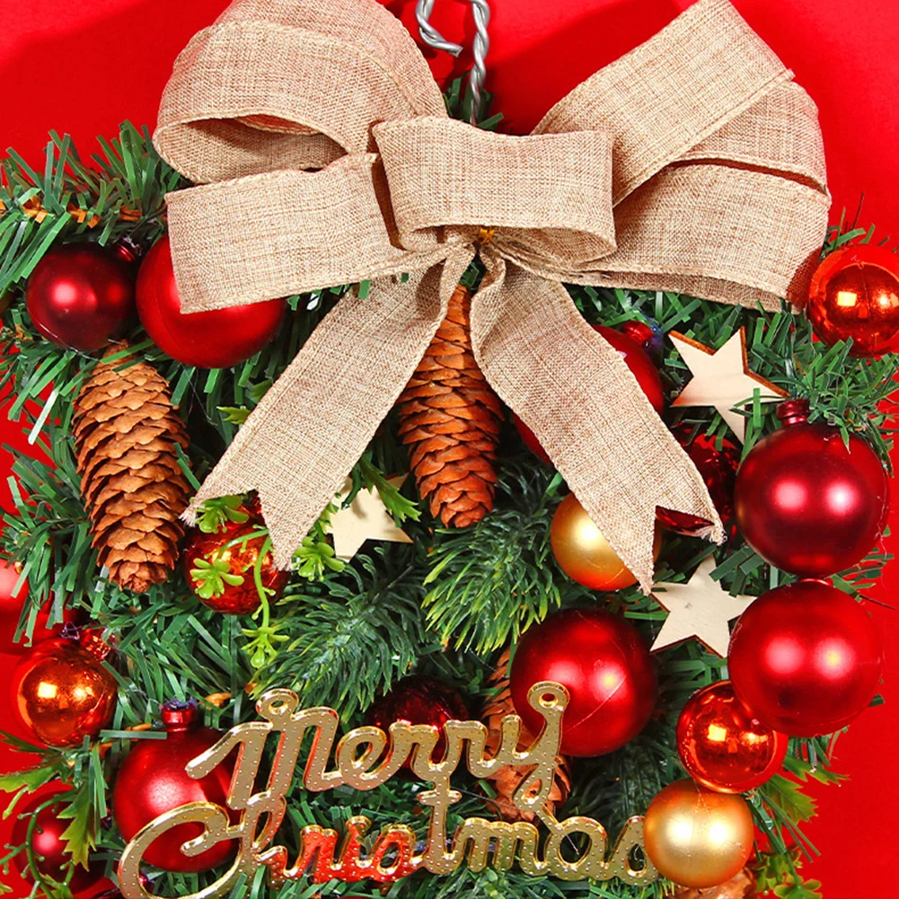 Christmas Decorative Wreath for Front Door and Various Indoor Spaces Crafted Using Plastic and Wire for a Seasonal Festive Look