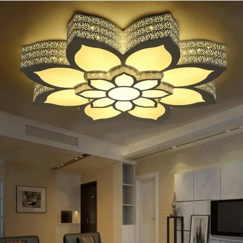 Fashion lotus led Chandeliers  lamps High-power  Acrylic living room Chandelier lighting  lustre