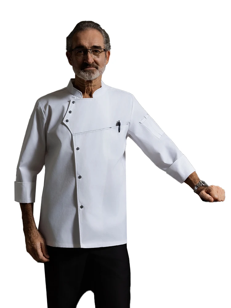 

Cake Shop Chef Jackets Restaurant Uniform Catering Overalls Dining Hall Men's Long Sleeve Clothes Unisex Kitchen Costume Tops