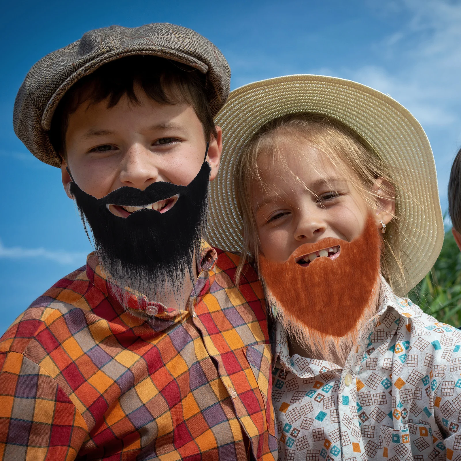 

8 pcs Bearded Man Fake Beard Christmas Party Costume Realistic Colors Polyester Halloween Kids Men Whisker