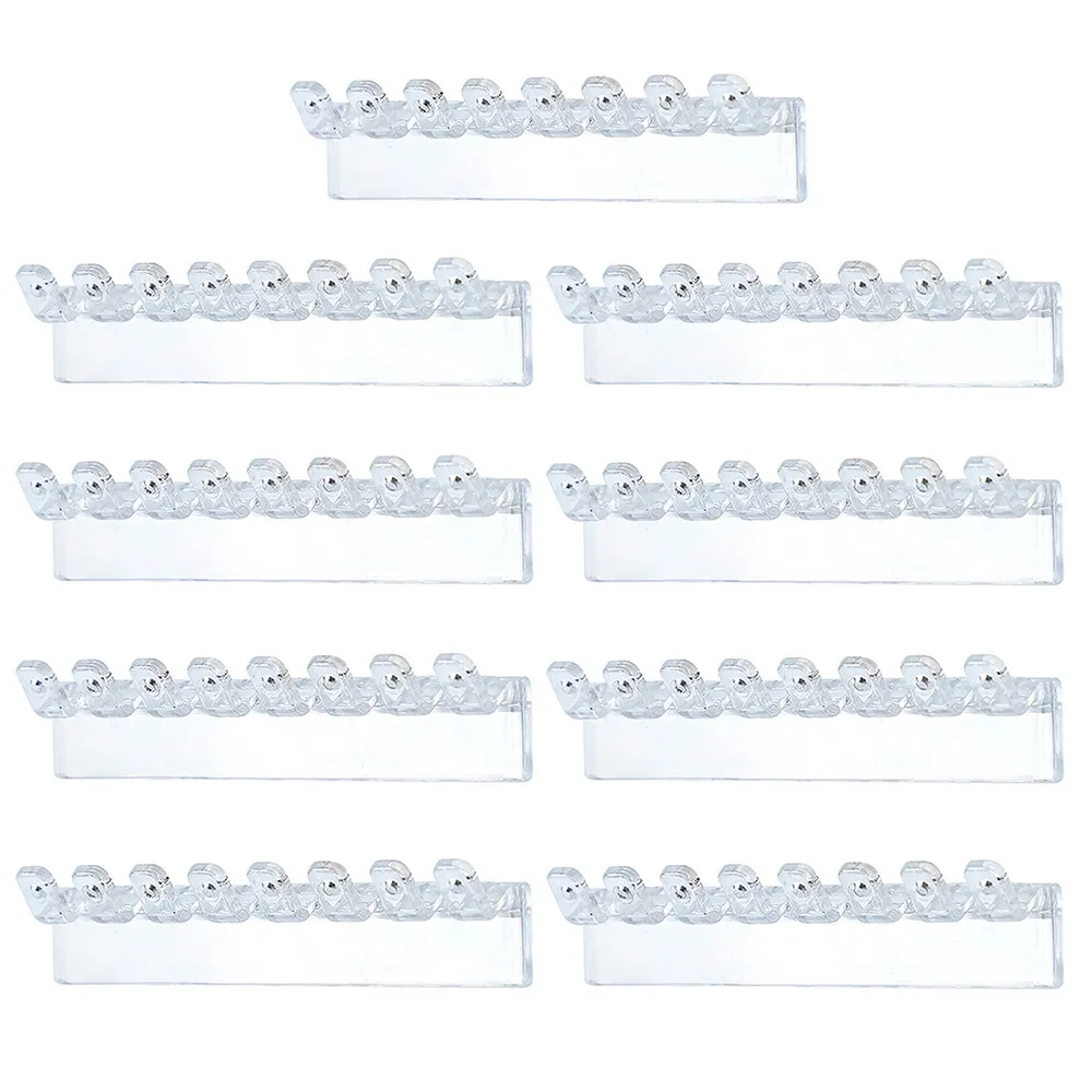 

9Pcs 8 Hooks Necklace Holder Transparent Wall Mounted Jewelry Storage Rack Multi-Functional Non Perforated Jewelry Display Stand