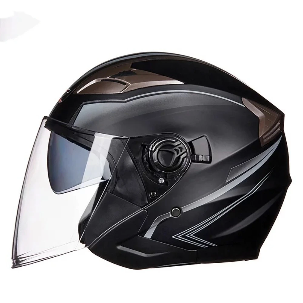 Fashion Double Lens Motorcycle Helmet Half Face Flip Up Casco Moto Adjustable Flip Helm Four Seasons