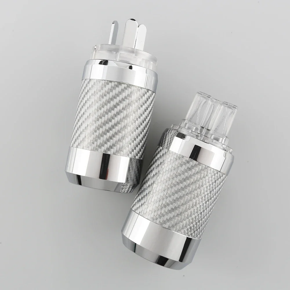 Pair High Quality FP841 Carbon Fiber Rhodium Plated AU Australia 15A AC plug Power Connector HIFI DIY Mains Connector,new