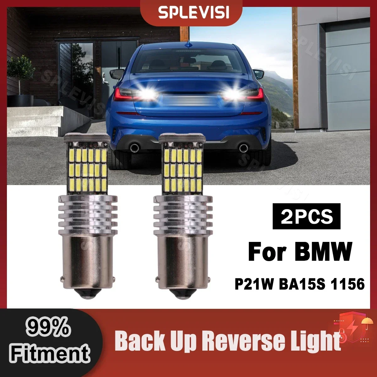 

2x LED Reverse Light Blub P21W BA15S 1156 Backup Lamp Accessories Canbus For BMW 3-Series F31 E46 E90 F30 F80 E36 E46 F34 E91