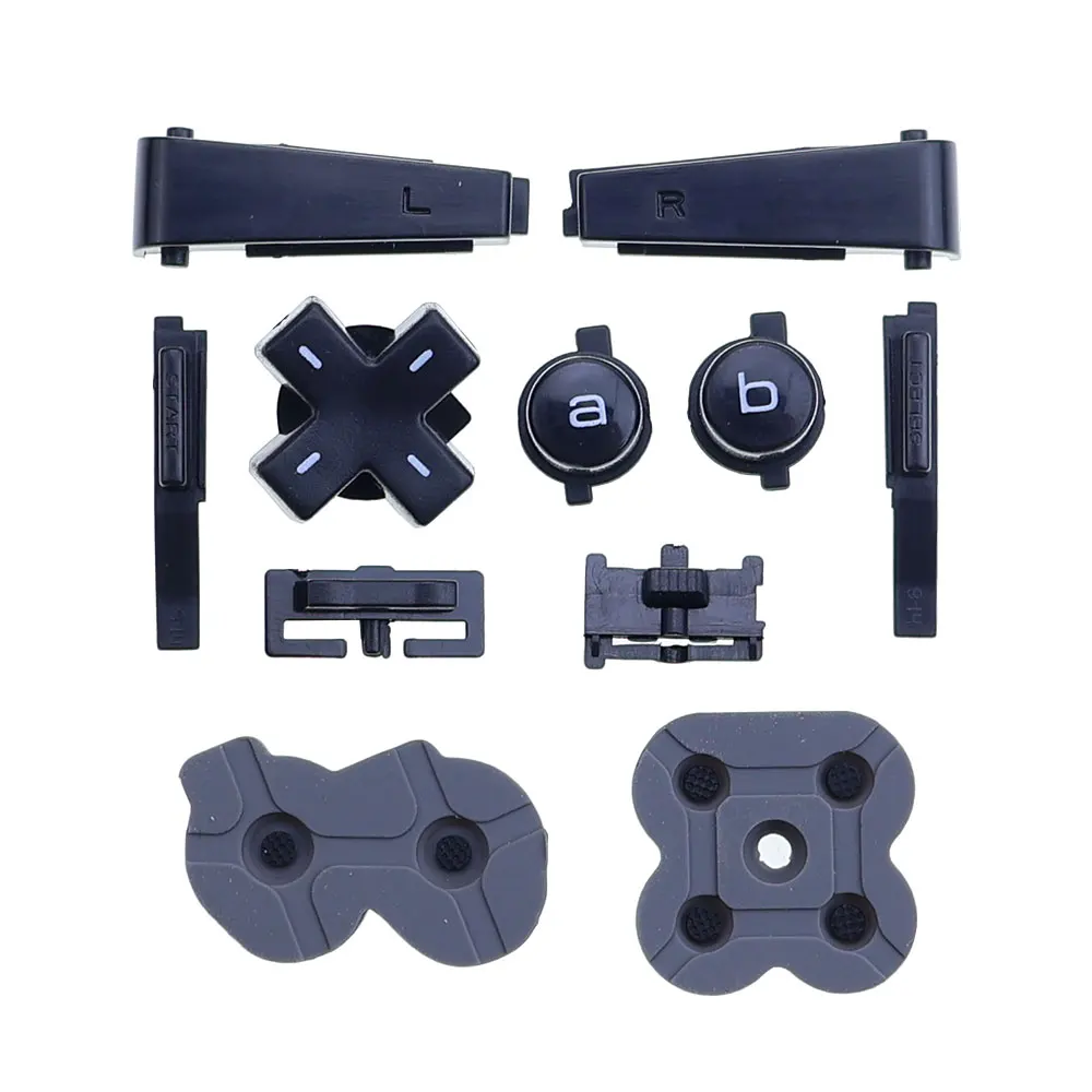 لوحدة التحكم Gameboy Micro GBM لوحة المفاتيح اليسرى اليمنى A B L R D-Pad أزرار استبدال منصات أزرار موصلة من مطاط السيليكون