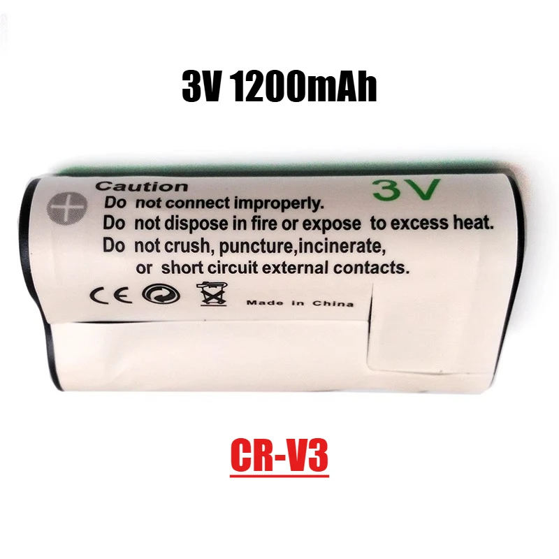 3V 1200mAh CR-V3 カメラバッテリー、ペンタックス K100D K110D S30 S40 S45 S50 用