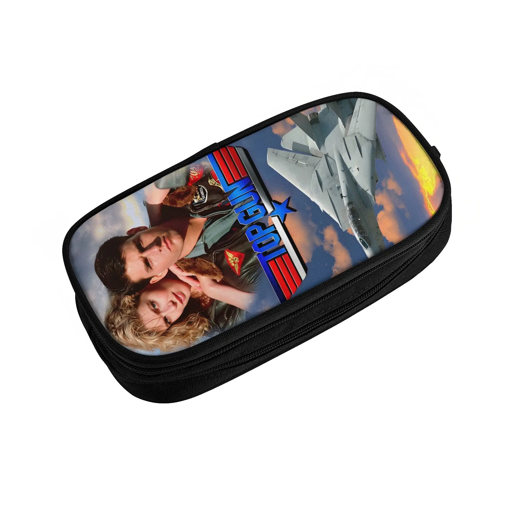 Kawaii Maverick Film Top Gun  Pencil Cases for Girls Boys Large Storage Air Force Fighter Jets  Pencil Bag Stationery